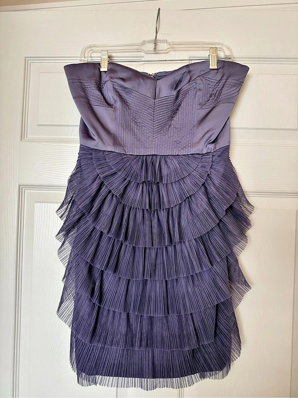 BCBGMAXAZRIA Ruffle Tiered Mini Dress in Purple